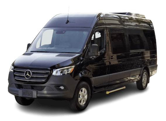 Black Mercedes-Benz Sprinter van